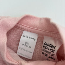 Load image into Gallery viewer, Girls Baby Berry, soft fleece zip coverall / romper, EUC, size 000,  