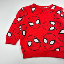 Load image into Gallery viewer, Boys George, Marvel, Spiderman cotton sweater / jumper, wash fade, pilling &amp; small marks, FUC, size 2-3,  