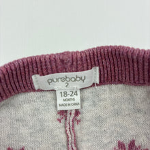 Load image into Gallery viewer, Girls purebaby, organic cotton / wool knit leggings / bottoms, GUC, size 2,  