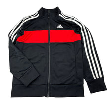 Load image into Gallery viewer, Unisex Adidas, zip up track top, pilling &amp; small catches, FUC, size 7-8,  