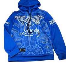 Load image into Gallery viewer, Unisex Bulldogs, NRL lightweight hoodie sweater, wash fade &amp; pilling, no size, armpit to armpit: 40cm, shoulder to cuff: 49cm, FUC, size 10,  