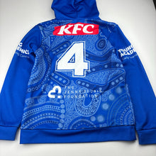 Load image into Gallery viewer, Unisex Bulldogs, NRL lightweight hoodie sweater, wash fade &amp; pilling, no size, armpit to armpit: 40cm, shoulder to cuff: 49cm, FUC, size 10,  
