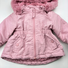 Load image into Gallery viewer, Girls Baby Berry, pink fleece lined hooded jacket / coat, EUC, size 0,  
