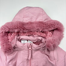 Load image into Gallery viewer, Girls Baby Berry, pink fleece lined hooded jacket / coat, EUC, size 0,  