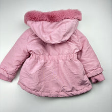 Load image into Gallery viewer, Girls Baby Berry, pink fleece lined hooded jacket / coat, EUC, size 0,  