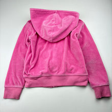 Load image into Gallery viewer, Girls KID, velour zip hoodie sweater, *discolouration on cuffs, marks on sleeves*, FUC, size 6,  