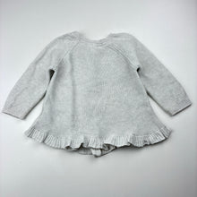 Load image into Gallery viewer, Girls purebaby, organic cotton / wool knit cardigan,*marks front &amp; right sleeve*, FUC, size 0,  