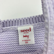 Load image into Gallery viewer, Girls Seed, knitted cotton overalls, *mild discolouration neck*, FUC, size 000,  