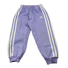 Load image into Gallery viewer, Girls Adidas, fleece lined track pants, elasticated, Inside leg: 39cm, FUC, size 3-4,  
