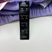 Load image into Gallery viewer, Girls Adidas, fleece lined track pants, elasticated, Inside leg: 39cm, FUC, size 3-4,  