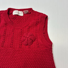 Load image into Gallery viewer, Girls Kaboosh, red knitted cotton dress, GUC, size 00, L: 40cm