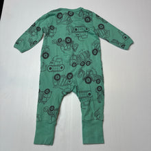 Load image into Gallery viewer, Boys Favourites, stretchy zip romper, diggers, FUC, size 00,  
