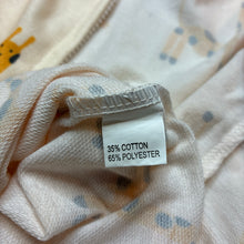 Load image into Gallery viewer, Unisex lightweight, soft feel zip romper, giraffes, EUC, size 0,  