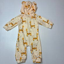 Load image into Gallery viewer, Unisex lightweight, soft feel zip romper, giraffes, EUC, size 0,  