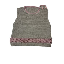 Load image into Gallery viewer, Girls handmade, knitted vest, L: 24cm, armpit to armpit: 23cm, EUC, size 000-00,  