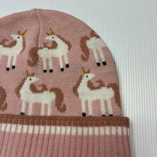 Load image into Gallery viewer, Girls Anko, knitted hat / beanie, unicorns, EUC, size 7-10,  