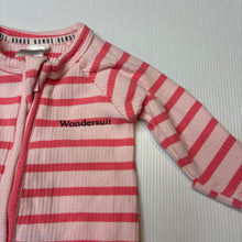 Load image into Gallery viewer, Girls Bonds, ribbed zip wondersuit / zippy / romper, EUC, size 0000,  