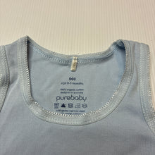 Load image into Gallery viewer, Unisex purebaby, blue organic cotton singletsuit romper, EUC, size 000,  