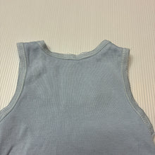 Load image into Gallery viewer, Unisex purebaby, blue organic cotton singletsuit romper, EUC, size 000,  