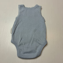 Load image into Gallery viewer, Unisex purebaby, blue organic cotton singletsuit romper, EUC, size 000,  