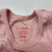 Load image into Gallery viewer, Girls purebaby, pink organic cotton singletsuit romper, EUC, size 00000,  