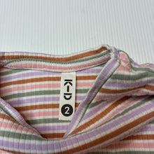 Load image into Gallery viewer, Girls KID, ribbed organic cotton blend long sleeve top, GUC, size 2,  