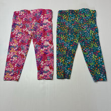 Load image into Gallery viewer, Girls Anko, 2 x floral stretchy leggings, Inside leg: 25.5cm, FUC, size 2,  
