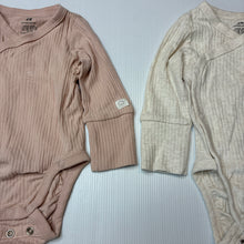 Load image into Gallery viewer, Girls H&amp;M, set of 2 ribbed organic cotton bodysuits / rompers, EUC, size 0000,  