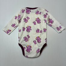 Load image into Gallery viewer, Unisex Happiest Baby, organic cotton bodysuit / romper, monsters, EUC, size 000,  