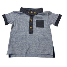 Load image into Gallery viewer, Boys Peter Morrissey, blue marle polo top, EUC, size 000,  
