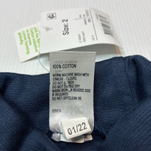Load image into Gallery viewer, Unisex Anko, navy soft feel cotton skivvy top, NEW, size 2,  