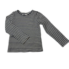 Load image into Gallery viewer, Girls KID, navy stripe ribbed organic cotton blend long sleeve top, GUC, size 4,  