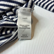 Load image into Gallery viewer, Girls KID, navy stripe ribbed organic cotton blend long sleeve top, GUC, size 4,  