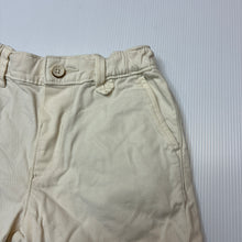 Load image into Gallery viewer, Boys Zara, cream stretch cotton shorts, adjustable, EUC, size 4,  