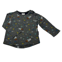 Load image into Gallery viewer, Boys KORANGO, soft feel stretchy long sleeve top, space shuttles, FUC, size 0,  