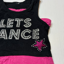 Load image into Gallery viewer, Girls Let's Dance, pink &amp; black stretchy top, FUC, size 3,  