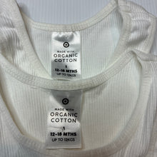 Load image into Gallery viewer, Unisex Target, set of 2 ribbed organic cotton singlets, EUC, size 1,  