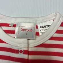 Load image into Gallery viewer, Girls Sprout, striped cotton romper, embroidered whale, EUC, size 1,  