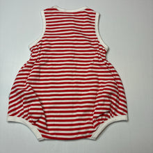Load image into Gallery viewer, Girls Sprout, striped cotton romper, embroidered whale, EUC, size 1,  