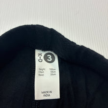 Load image into Gallery viewer, Girls KID, black stretchy leggings, Inside leg: 31cm, EUC, size 3,  