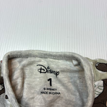 Load image into Gallery viewer, Unisex Disney, Jungle Book stretchy zip coverall / romper, GUC, size 1,  