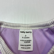 Load image into Gallery viewer, Girls Baby Berry, ribbed long sleeve swim one-piece, EUC, size 0,  