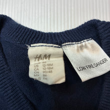Load image into Gallery viewer, Unisex H&amp;M, navy cotton knitted cardigan, GUC, size 1-2,  
