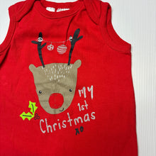 Load image into Gallery viewer, Unisex Dymples, red cotton Christmas romper, EUC, size 1,  