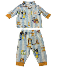 Load image into Gallery viewer, Unisex Peter Alexander, Bluey flannel cotton winter pyjamas, GUC, size 0,  