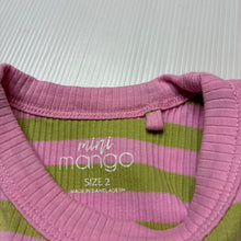 Load image into Gallery viewer, Girls Mango, stretchy striped ribbed top, EUC, size 2,  