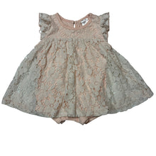 Load image into Gallery viewer, Girls Baby Berry, pink floral lace romper, GUC, size 00,  