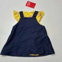 Load image into Gallery viewer, Girls Ollie's Place, embroidered pinafore dress + cotton bodysuit, NEW, size 0000,  