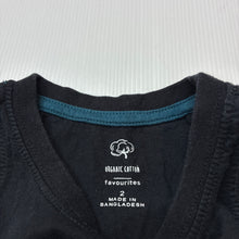Load image into Gallery viewer, Unisex Favourites, black organic cotton singlet / tank top, GUC, size 2,  