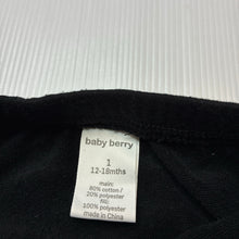 Load image into Gallery viewer, Unisex Baby Berry, black training pants, EUC, size 1,  